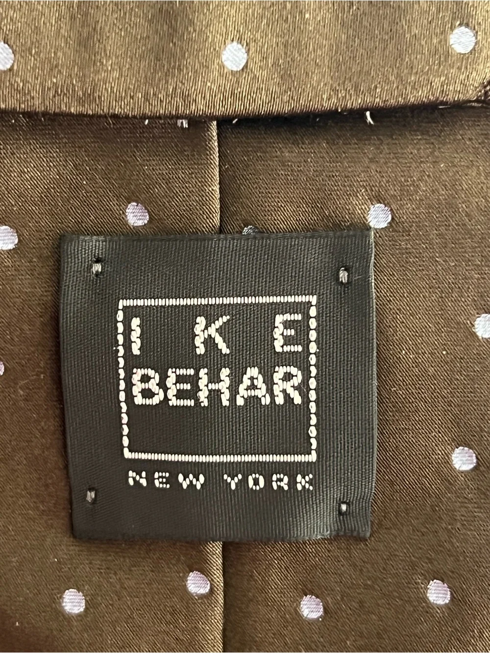 Ike Behar Black Tie with Light Blue Polka Dots
